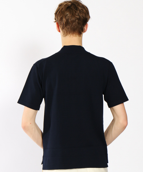 ABAHOUSE（アバハウス）の「プレーティングニットZIPポロシャツ（ポロシャツ・メンズ・ブラック/ネイビー・46/48）」の8枚目の写真