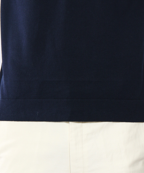 ABAHOUSE（アバハウス）の「プレーティングニットZIPポロシャツ（ポロシャツ・メンズ・ブラック/ネイビー・46/48）」の10枚目の写真