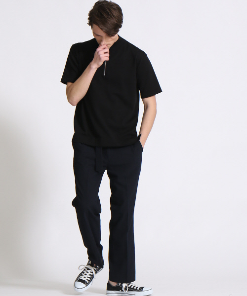 ABAHOUSE（アバハウス）の「プレーティングニットZIPポロシャツ（ポロシャツ・メンズ・ブラック/ネイビー・46/48）」の13枚目の写真