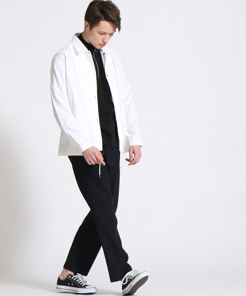 ABAHOUSE（アバハウス）の「プレーティングニットZIPポロシャツ（ポロシャツ・メンズ・ブラック/ネイビー・46/48）」の6枚目の写真