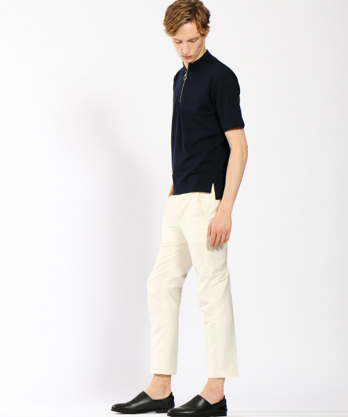 ABAHOUSE（アバハウス）の「プレーティングニットZIPポロシャツ（ポロシャツ・メンズ・ブラック/ネイビー・46/48）」の7枚目の写真