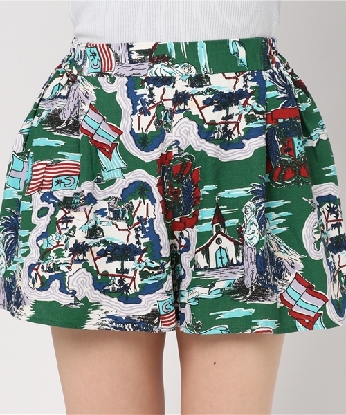 AZUL by moussy（アズールバイマウジー）の「アロハ柄ショートPT（その他パンツ・レディース・グリーン系その他/ベージュ系その他・MEDIUM/SMALL/LARGE）」の8枚目の写真