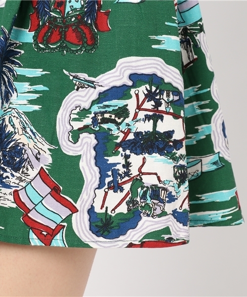 AZUL by moussy（アズールバイマウジー）の「アロハ柄ショートPT（その他パンツ・レディース・グリーン系その他/ベージュ系その他・MEDIUM/SMALL/LARGE）」の3枚目の写真