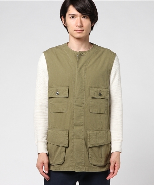 NAISSANCE（ネサンス）の「NAISSANCE MILI VEST（ベスト・メンズ・ホワイト系その他2/グリーン・L/M）」の2枚目の写真