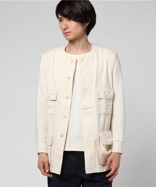 NAISSANCE（ネサンス）の「NAISSANCE MILI VEST（ベスト・メンズ・ホワイト系その他2/グリーン・L/M）」の5枚目の写真