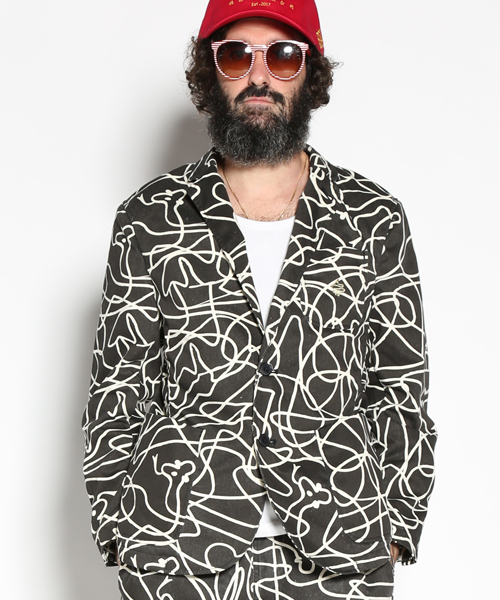 ALDIES(アールディーズ)の「Scribbling Jacekt / スクリブリングジャケット(テーラードジャケット)」|ブラック