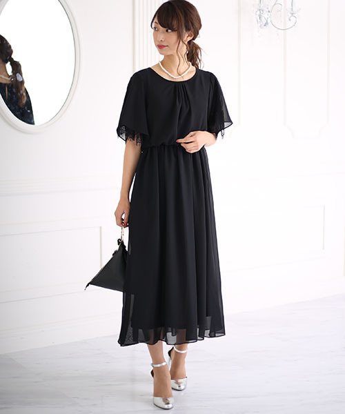 Bab Bou Jeloud(バブブージュルード)の「【WEB限定】結婚式◇パーティー◇コンサート 袖レースシフォンマキシドレス(ドレス・レディース・ブラック/ネイビー/グリーン/ボルドー/ライトブルー・FREE)」の7枚目の写真