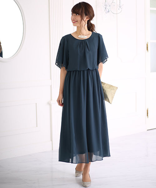 Bab Bou Jeloud(バブブージュルード)の「【WEB限定】結婚式◇パーティー◇コンサート 袖レースシフォンマキシドレス(ドレス・レディース・ブラック/ネイビー/グリーン/ボルドー/ライトブルー・FREE)」の10枚目の写真