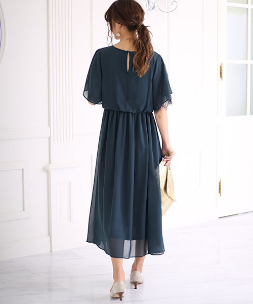 Bab Bou Jeloud(バブブージュルード)の「【WEB限定】結婚式◇パーティー◇コンサート 袖レースシフォンマキシドレス(ドレス・レディース・ブラック/ネイビー/グリーン/ボルドー/ライトブルー・FREE)」の12枚目の写真