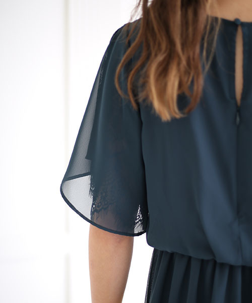 Bab Bou Jeloud(バブブージュルード)の「【WEB限定】結婚式◇パーティー◇コンサート 袖レースシフォンマキシドレス(ドレス・レディース・ブラック/ネイビー/グリーン/ボルドー/ライトブルー・FREE)」の17枚目の写真