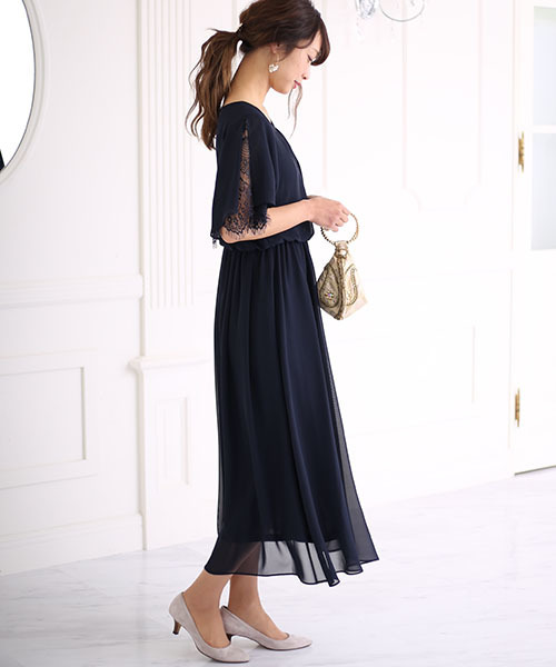 Bab Bou Jeloud(バブブージュルード)の「【WEB限定】結婚式◇パーティー◇コンサート 袖レースシフォンマキシドレス(ドレス・レディース・ブラック/ネイビー/グリーン/ボルドー/ライトブルー・FREE)」の19枚目の写真