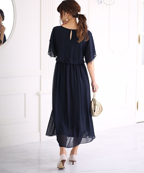 Bab Bou Jeloud(バブブージュルード)の「【WEB限定】結婚式◇パーティー◇コンサート 袖レースシフォンマキシドレス(ドレス・レディース・ブラック/ネイビー/グリーン/ボルドー/ライトブルー・FREE)」の20枚目の写真