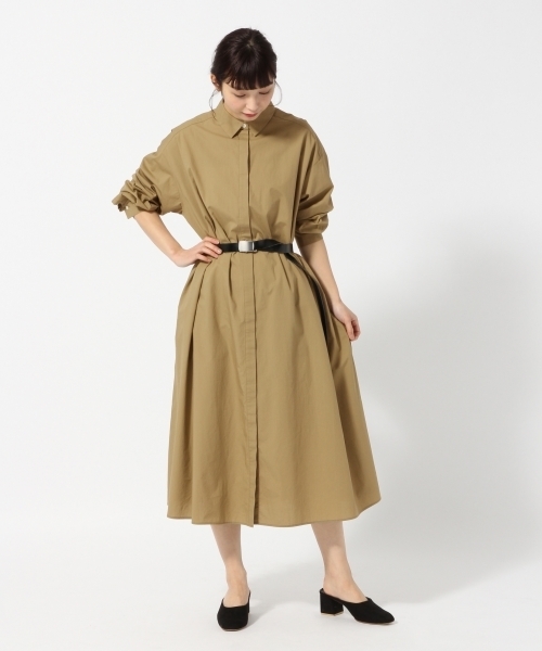 LOWRYS FARM（ローリーズファーム）の「ロングシャツワンピース　784119 （シャツワンピース・レディース・カーキ/オフホワイト/チェック・LARGE/MEDIUM）」の2枚目の写真