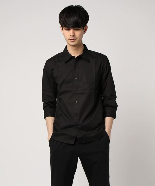 TopIsm(トップイズム)の「ストレッチ ブロード 無地 7分袖シャツ(シャツ/ブラウス・メンズ・ネイビー/ピンク/ワイン/ホワイト/ライトグレー/ブラック・M/LL/L)」の8枚目の写真