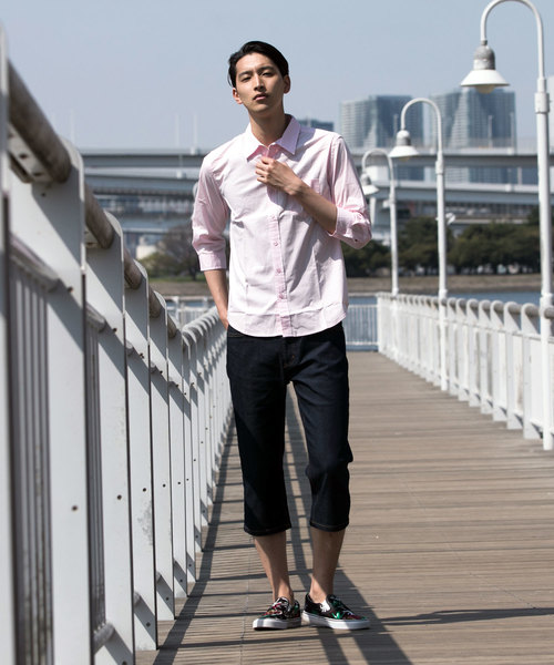 TopIsm(トップイズム)の「ストレッチ ブロード 無地 7分袖シャツ(シャツ/ブラウス・メンズ・ネイビー/ピンク/ワイン/ホワイト/ライトグレー/ブラック・M/LL/L)」の17枚目の写真