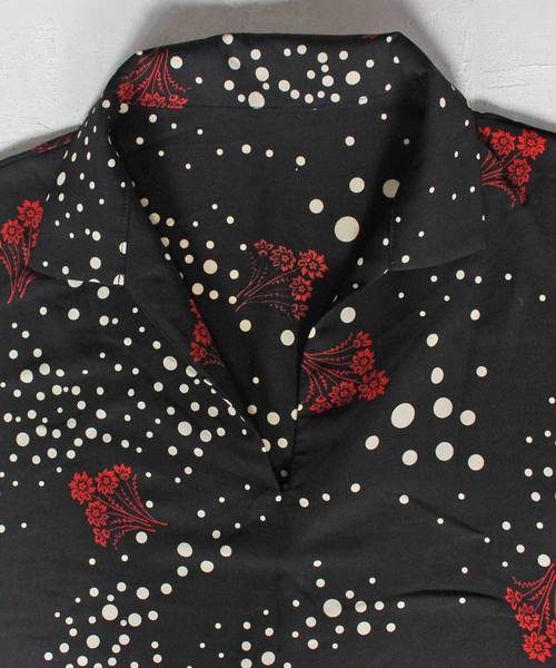 antiqua patterntorso アンティカレトロシャツワンピース　花柄 antiqua patterntorso アンティカレトロシャツワンピース 花柄