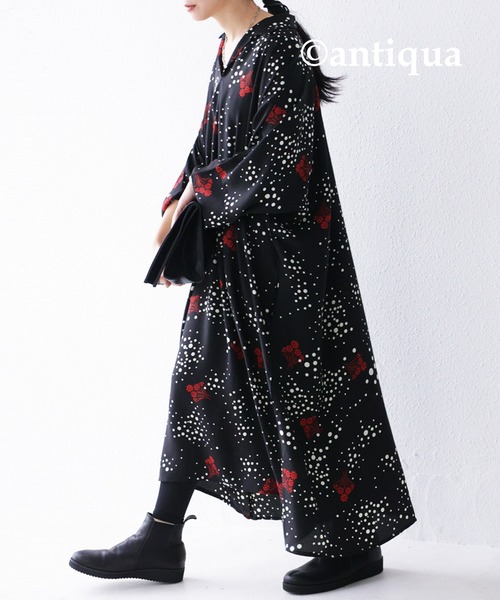 antiqua 花柄 シャツワンピース antiqua シャツワンピース 花柄シャツワンピース : ZOZOTOWN