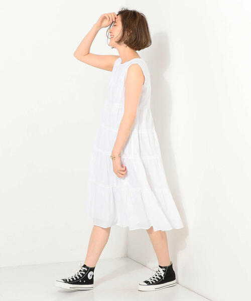Jewel Changes（ジュエルチェンジズ）の「JC コットン ティアード レース ワンピース（ワンピース・レディース・オフホワイト/ブラック/レッド・FREE）」の2枚目の写真
