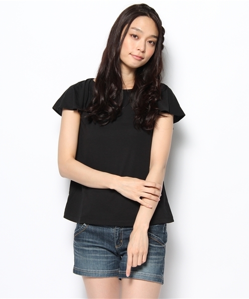 Khaju(カージュ)の「Khaju:バックフリルプルオーバー(Tシャツ/カットソー・レディース・グレー/ブラック・ONE SIZE)」の9枚目の写真