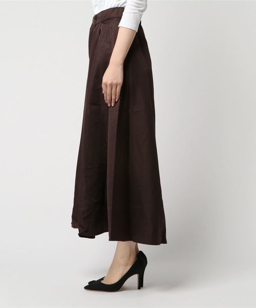 KOBE LETTUCE（コウベレタス）の「ロング丈フレアスカート＊ボトムス/レディース[M2239]神戸レタス（スカート・レディース・ベージュ/ブラウン/ボルドー/ダークネイビー・FREE）」の7枚目の写真