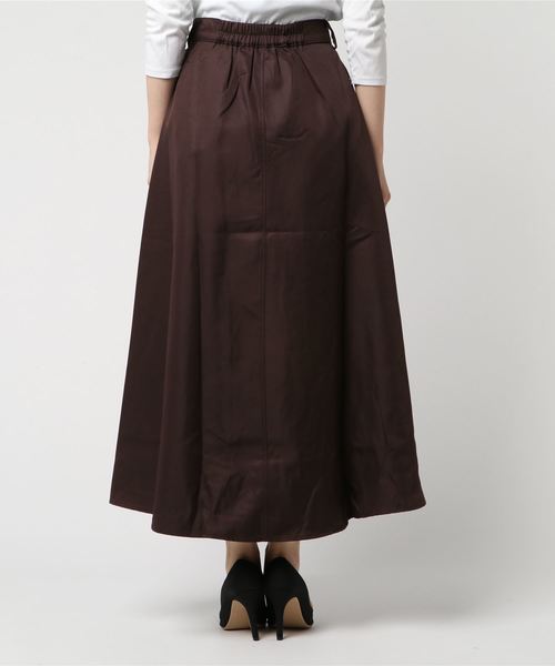 KOBE LETTUCE（コウベレタス）の「ロング丈フレアスカート＊ボトムス/レディース[M2239]神戸レタス（スカート・レディース・ベージュ/ブラウン/ボルドー/ダークネイビー・FREE）」の8枚目の写真