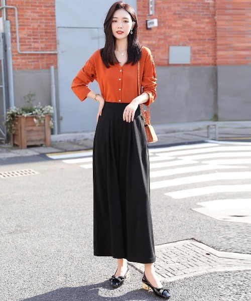 DAY CLOSET（デイ クローゼット）の「スカーチョ きれいめシルエット 十分丈ワイドパンツ（その他パンツ・レディース・ブラック/ベージュ/ネイビー/グレー/チャコール/ライトベージュ/ダークブルー/ブラウン/モスグリーン/ダークブラウン・ONE SIZE）」の12枚目の写真