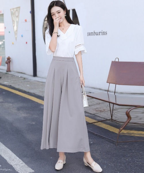 DAY CLOSET（デイ クローゼット）の「スカーチョ きれいめシルエット 十分丈ワイドパンツ（その他パンツ・レディース・ブラック/ベージュ/ネイビー/グレー/チャコール/ライトベージュ/ダークブルー/ブラウン/モスグリーン/ダークブラウン・ONE SIZE）」の15枚目の写真