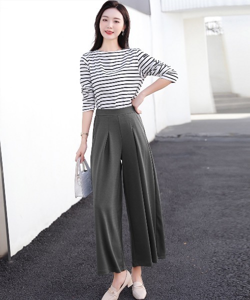 DAY CLOSET（デイ クローゼット）の「スカーチョ きれいめシルエット 十分丈ワイドパンツ（その他パンツ・レディース・ブラック/ベージュ/ネイビー/グレー/チャコール/ライトベージュ/ダークブルー/ブラウン/モスグリーン/ダークブラウン・ONE SIZE）」の18枚目の写真