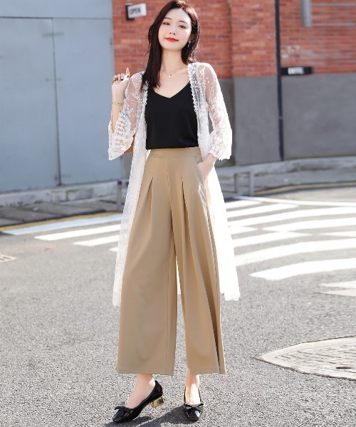 DAY CLOSET（デイ クローゼット）の「スカーチョ きれいめシルエット 十分丈ワイドパンツ（その他パンツ・レディース・ブラック/ベージュ/ネイビー/グレー/チャコール/ライトベージュ/ダークブルー/ブラウン/モスグリーン/ダークブラウン・ONE SIZE）」の21枚目の写真