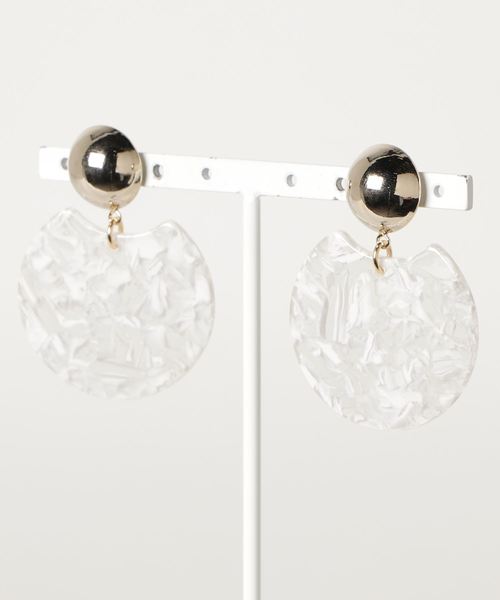 tone（トーン）の「【Blanche Neige】円欠けモチーフのピアス（ピアス（両耳用）・レディース・ライトブルー/ベージュ/ブラウン/ピンク/イエロー/ブルー/その他/クリア/マスタード/ブラウン系その他/オレンジ/グリーン系その他/ブルー系その他/ピンク系その他/シルバー系その他/ブラウン系その他2/ブラウン系その他3/パープル/ホワイト系その他・FREE）」の2枚目の写真