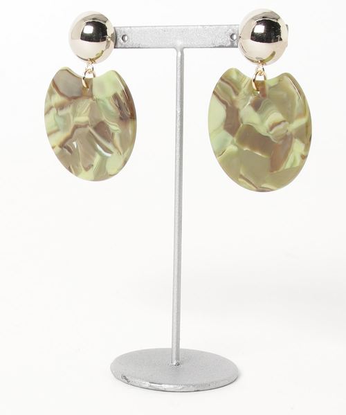 tone（トーン）の「【Blanche Neige】円欠けモチーフのピアス（ピアス（両耳用）・レディース・ライトブルー/ベージュ/ブラウン/ピンク/イエロー/ブルー/その他/クリア/マスタード/ブラウン系その他/オレンジ/グリーン系その他/ブルー系その他/ピンク系その他/シルバー系その他/ブラウン系その他2/ブラウン系その他3/パープル/ホワイト系その他・FREE）」の7枚目の写真