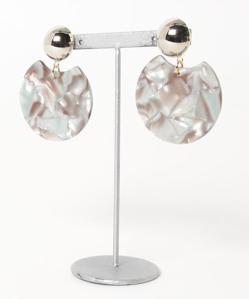 tone（トーン）の「【Blanche Neige】円欠けモチーフのピアス（ピアス（両耳用）・レディース・ライトブルー/ベージュ/ブラウン/ピンク/イエロー/ブルー/その他/クリア/マスタード/ブラウン系その他/オレンジ/グリーン系その他/ブルー系その他/ピンク系その他/シルバー系その他/ブラウン系その他2/ブラウン系その他3/パープル/ホワイト系その他・FREE）」の10枚目の写真