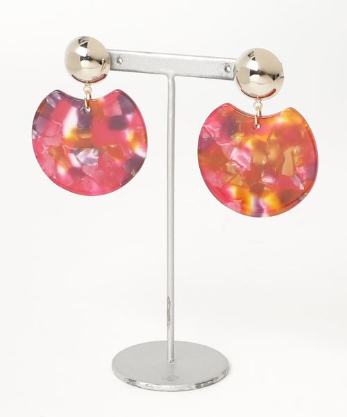 tone（トーン）の「【Blanche Neige】円欠けモチーフのピアス（ピアス（両耳用）・レディース・ライトブルー/ベージュ/ブラウン/ピンク/イエロー/ブルー/その他/クリア/マスタード/ブラウン系その他/オレンジ/グリーン系その他/ブルー系その他/ピンク系その他/シルバー系その他/ブラウン系その他2/ブラウン系その他3/パープル/ホワイト系その他・FREE）」の14枚目の写真