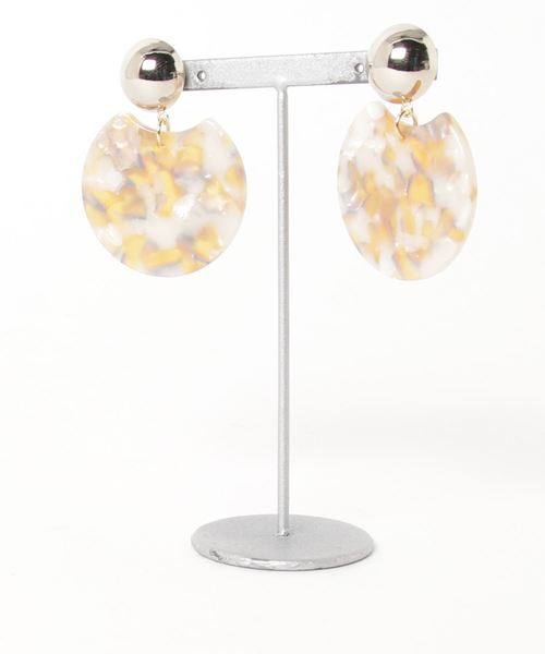 tone（トーン）の「【Blanche Neige】円欠けモチーフのピアス（ピアス（両耳用）・レディース・ライトブルー/ベージュ/ブラウン/ピンク/イエロー/ブルー/その他/クリア/マスタード/ブラウン系その他/オレンジ/グリーン系その他/ブルー系その他/ピンク系その他/シルバー系その他/ブラウン系その他2/ブラウン系その他3/パープル/ホワイト系その他・FREE）」の16枚目の写真