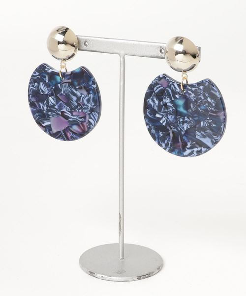 tone（トーン）の「【Blanche Neige】円欠けモチーフのピアス（ピアス（両耳用）・レディース・ライトブルー/ベージュ/ブラウン/ピンク/イエロー/ブルー/その他/クリア/マスタード/ブラウン系その他/オレンジ/グリーン系その他/ブルー系その他/ピンク系その他/シルバー系その他/ブラウン系その他2/ブラウン系その他3/パープル/ホワイト系その他・FREE）」の9枚目の写真