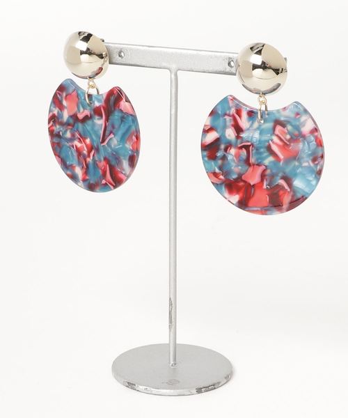 tone（トーン）の「【Blanche Neige】円欠けモチーフのピアス（ピアス（両耳用）・レディース・ライトブルー/ベージュ/ブラウン/ピンク/イエロー/ブルー/その他/クリア/マスタード/ブラウン系その他/オレンジ/グリーン系その他/ブルー系その他/ピンク系その他/シルバー系その他/ブラウン系その他2/ブラウン系その他3/パープル/ホワイト系その他・FREE）」の8枚目の写真