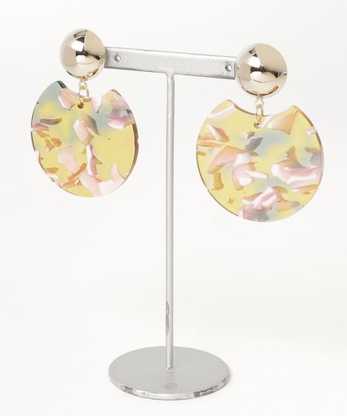 tone（トーン）の「【Blanche Neige】円欠けモチーフのピアス（ピアス（両耳用）・レディース・ライトブルー/ベージュ/ブラウン/ピンク/イエロー/ブルー/その他/クリア/マスタード/ブラウン系その他/オレンジ/グリーン系その他/ブルー系その他/ピンク系その他/シルバー系その他/ブラウン系その他2/ブラウン系その他3/パープル/ホワイト系その他・FREE）」の13枚目の写真