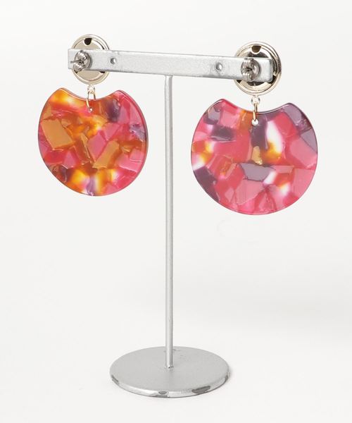 tone（トーン）の「【Blanche Neige】円欠けモチーフのピアス（ピアス（両耳用）・レディース・ライトブルー/ベージュ/ブラウン/ピンク/イエロー/ブルー/その他/クリア/マスタード/ブラウン系その他/オレンジ/グリーン系その他/ブルー系その他/ピンク系その他/シルバー系その他/ブラウン系その他2/ブラウン系その他3/パープル/ホワイト系その他・FREE）」の20枚目の写真