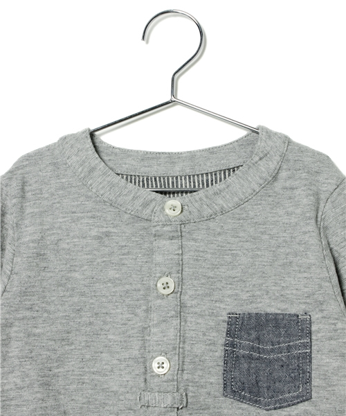 green label relaxing(グリーンレーベルリラクシング)の「【KIDS】スラブテンジク プルオーバー(Tシャツ/カットソー・キッズ・グレー/ネイビー・S/105/95/M/115/L/125)」の4枚目の写真