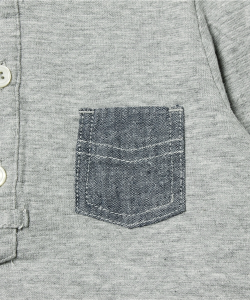 green label relaxing(グリーンレーベルリラクシング)の「【KIDS】スラブテンジク プルオーバー(Tシャツ/カットソー・キッズ・グレー/ネイビー・S/105/95/M/115/L/125)」の5枚目の写真