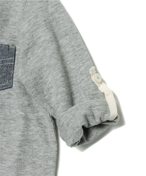 green label relaxing(グリーンレーベルリラクシング)の「【KIDS】スラブテンジク プルオーバー(Tシャツ/カットソー・キッズ・グレー/ネイビー・S/105/95/M/115/L/125)」の7枚目の写真