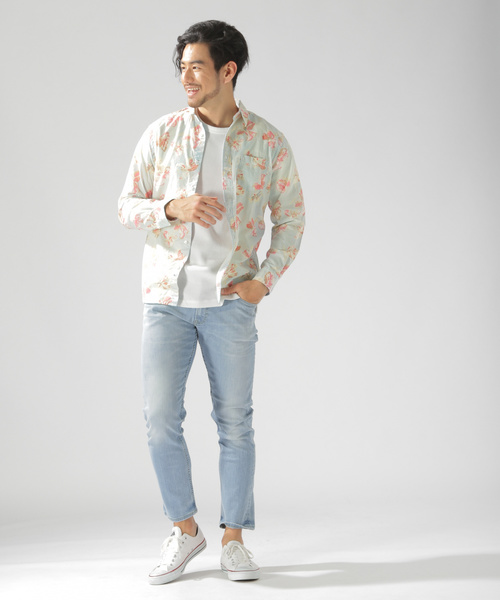 BAYFLOW(ベイフロー)の「コットンヒラオリソウガラシャツ/LS(シャツ/ブラウス・メンズ・レッド/ブルー・SMALL/MEDIUM/LARGE)」の3枚目の写真