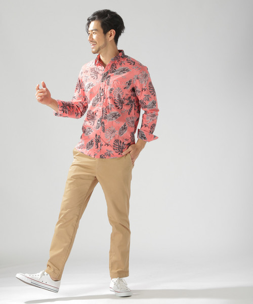 BAYFLOW(ベイフロー)の「コットンヒラオリソウガラシャツ/LS(シャツ/ブラウス・メンズ・レッド/ブルー・SMALL/MEDIUM/LARGE)」の6枚目の写真