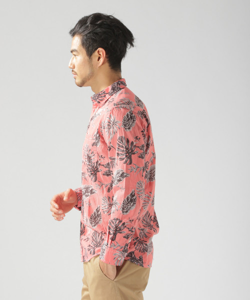 BAYFLOW(ベイフロー)の「コットンヒラオリソウガラシャツ/LS(シャツ/ブラウス・メンズ・レッド/ブルー・SMALL/MEDIUM/LARGE)」の8枚目の写真