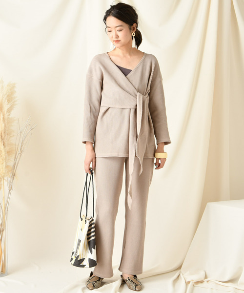 DouDou(ドゥドゥ)の「ワッフルイージー(その他パンツ・レディース・ブラウン/ベージュ/ライトグリーン・FREE)」の8枚目の写真