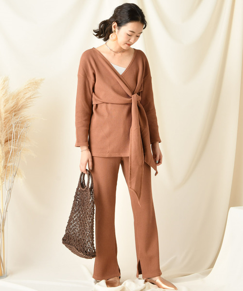 DouDou(ドゥドゥ)の「ワッフルイージー(その他パンツ・レディース・ブラウン/ベージュ/ライトグリーン・FREE)」の19枚目の写真