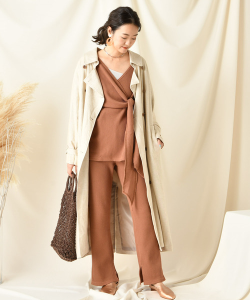 DouDou(ドゥドゥ)の「ワッフルイージー(その他パンツ・レディース・ブラウン/ベージュ/ライトグリーン・FREE)」の20枚目の写真