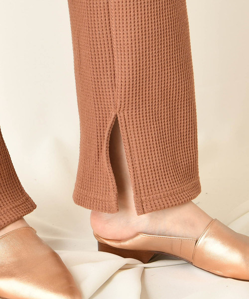 DouDou(ドゥドゥ)の「ワッフルイージー(その他パンツ・レディース・ブラウン/ベージュ/ライトグリーン・FREE)」の9枚目の写真