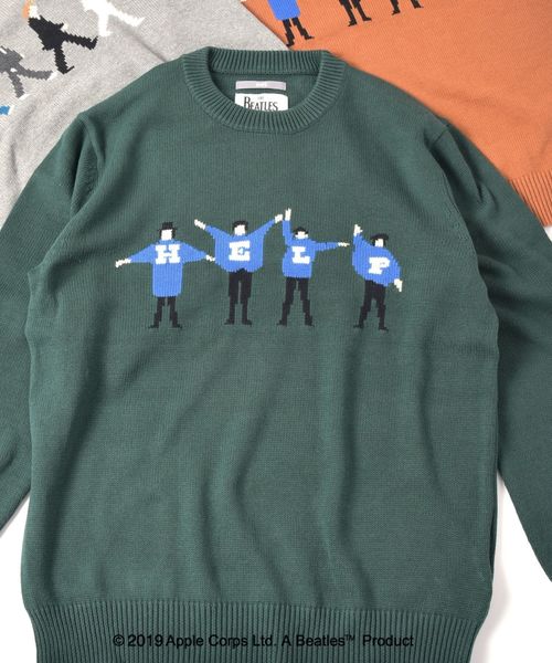The Beatles(ザビートルズ)の「SU: BEATLES コットン クルーネック ニット ■(ニット/セーター・メンズ・チャコールグレー/グレー系その他/グリーン/グリーン系その他/ネイビー/ブルー系その他/ブルー/キャメル・S/M/L/XL)」の4枚目の写真
