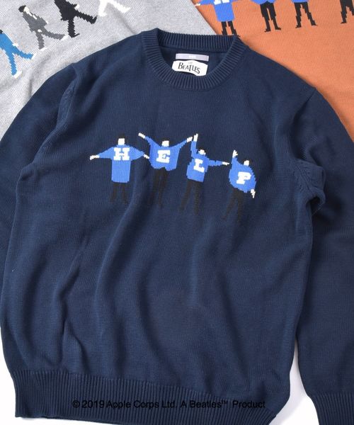 The Beatles(ザビートルズ)の「SU: BEATLES コットン クルーネック ニット ■(ニット/セーター・メンズ・チャコールグレー/グレー系その他/グリーン/グリーン系その他/ネイビー/ブルー系その他/ブルー/キャメル・S/M/L/XL)」の7枚目の写真